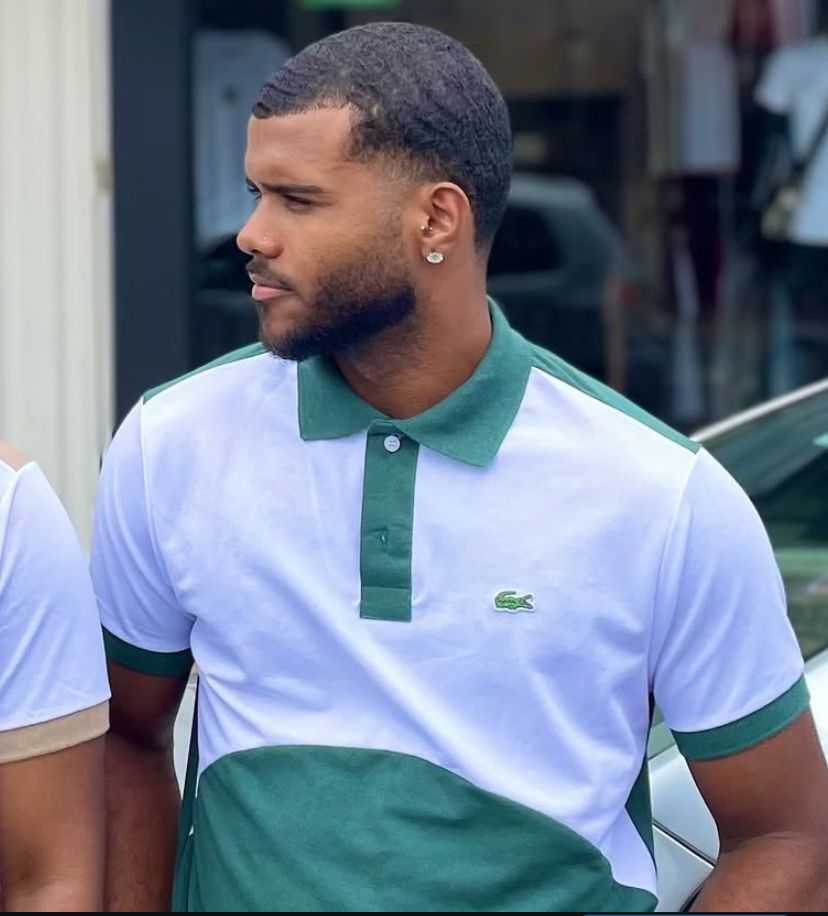 POLO PIQUE - LACOSTE CLUB BRANCA E VERDE